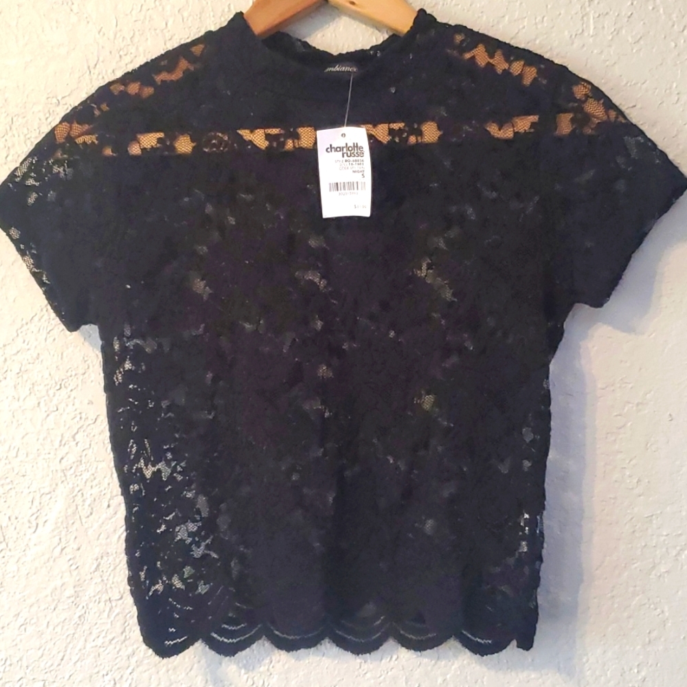 Black lace top.